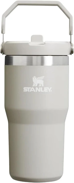 Stanley Iceflow Flip Straw Tumbler Pipetli Termos Bardak, Gri (Ash), 0.60 Litre ürün görseli 1