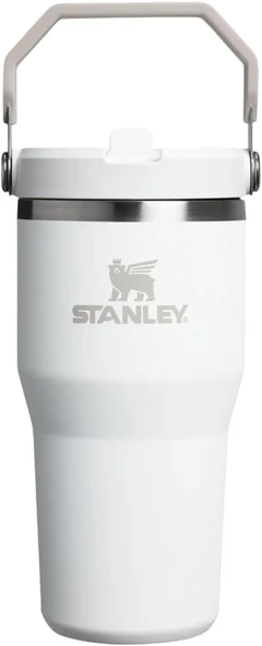 Stanley Iceflow Flip Straw Tumbler Pipetli Termos Bardak, Beyaz (Frost), 0.60 Litre ürün görseli 1