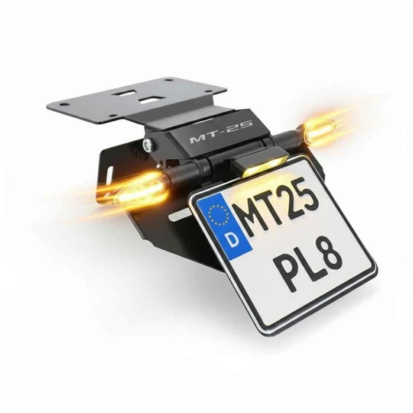Yamaha Mt-25 Uyumlu Katlanır Plakalık Takımı (Kayar Led Sinyalli) ürün görseli 1
