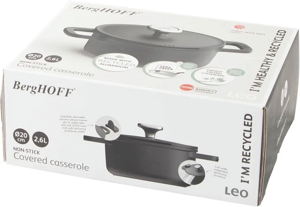 Berghoff Leo Phantom Yapışmaz Kapaklı Güveç 20 Cm - Resim 8