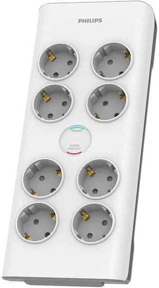 Philips Spn7080Wa/62 8'Li Akım Korumalı Priz 2 Mt Kablo (3680 W 16 A) ürün görseli 1