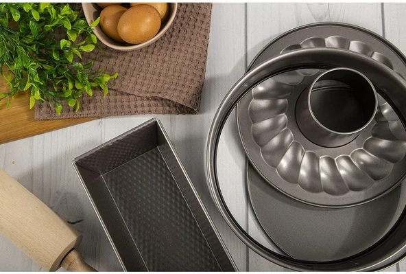 Tefal Easybake Savarin 3 Parça Kek Kalıbı Seti - Gri - Resim 5