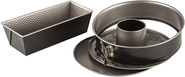 Tefal Easybake Savarin 3 Parça Kek Kalıbı Seti - Gri ürün görseli 1