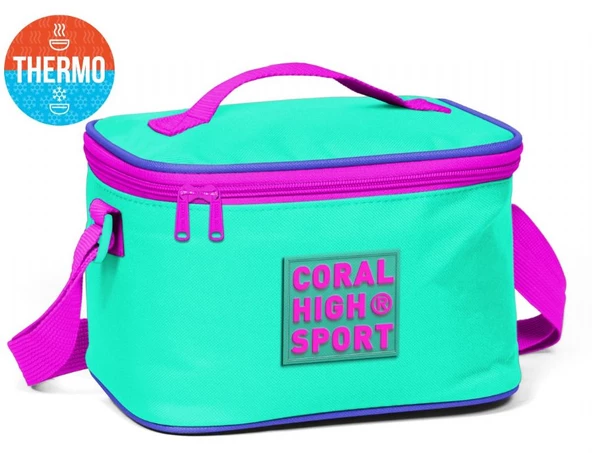 Coral High Sport Pembe Su Yeşili Lavanta Thermo Beslenme Çantası 22812 ürün görseli 1