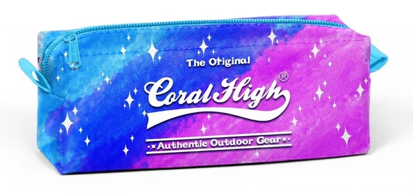 Coral High Tek Gözlü Pembe - Mor Desenli Kalem Çantası - Kız ürün görseli 1