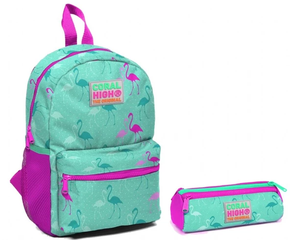 Coral High Flamingo Baskılı Kız Çocuk Yuva Ve Anaokulu Çanta Seti ürün görseli 1