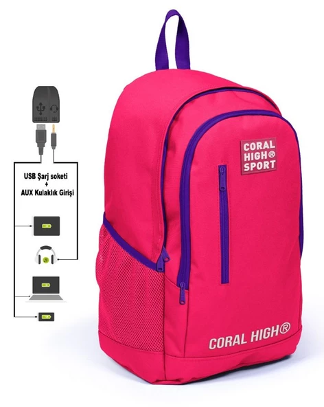 Coral High Sport Fuşya Okul ve Günlük Sırt Çantası - Çocuk, Genç ürün görseli 1