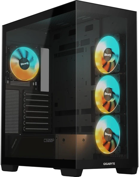 Gigabyte C500P St 50Mm Soğutma Mesafeli Rgb Cam Mid-Tower Kasa (Siyah) ürün görseli 1