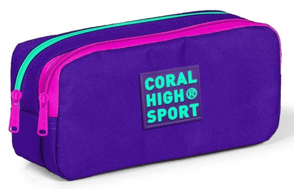 Coral High Sport İki Gözlü Mor Kalem Çantası ürün görseli 1