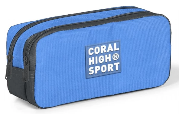 Coral High Sport İki Gözlü Mavi Siyah Kalem Çantası ürün görseli 1