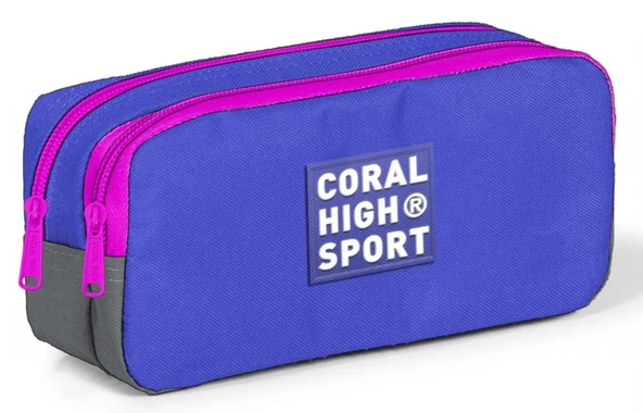 Coral High Sport İki Gözlü Lavanta Gri Kalem Çantası ürün görseli 1