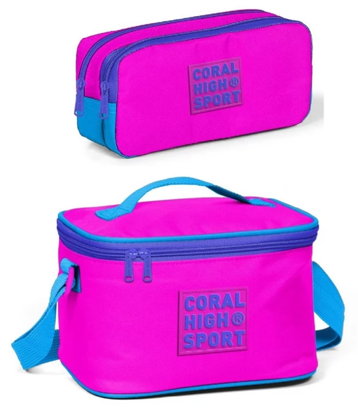 Coral High Sport Pembe Mavi Beslenme ve Kalem Çantası Okul Seti ürün görseli 1