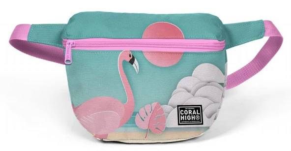 Coral High Yeşil Flamingo Çocuk Günlük Bel Çantası - Kız Çocuk ürün görseli 1