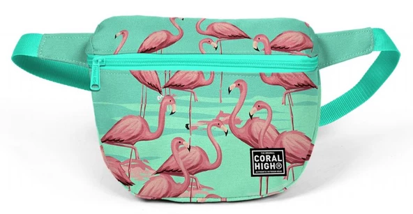 Coral High Su Yeşili Flamingo Çocuk Günlük Bel Çantası - Kız Çocuk ürün görseli 1