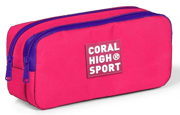 Coral High Sport İki Gözlü Neon Mercan Kalem Çantası ürün görseli 1