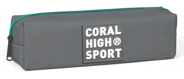 Coral High Sport Tek Bölmeli Gri Yeşil Fermuar Kalemlik ürün görseli 1