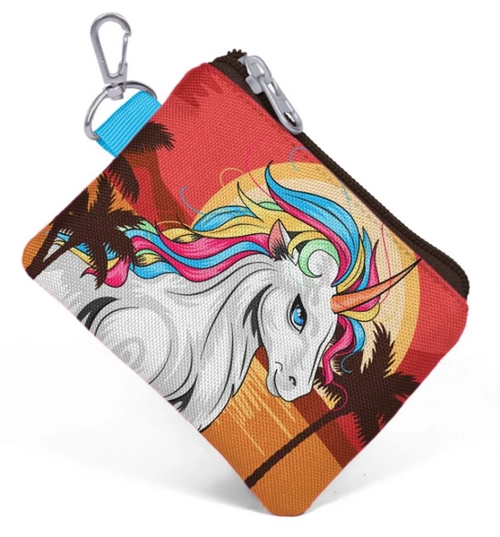 Coral High Unicorn Desenli Bozuk Para Çantası ürün görseli 1