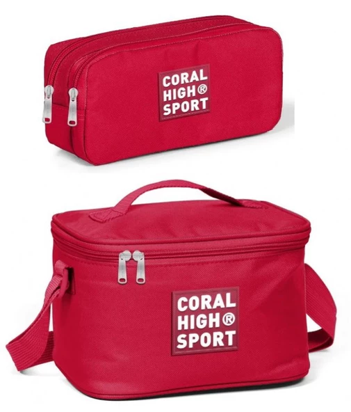Coral High Sport Kırmızı Beslenme ve Kalem Çantası Okul Seti ürün görseli 1