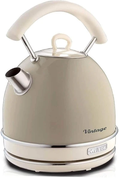 Ariete Vintage Dom Su Isıtıcı Bej 2877/03 - Retro Kettle, 2000 Watt, 1,7 Litre, Kablosuz 360° Dönebi ürün görseli 1