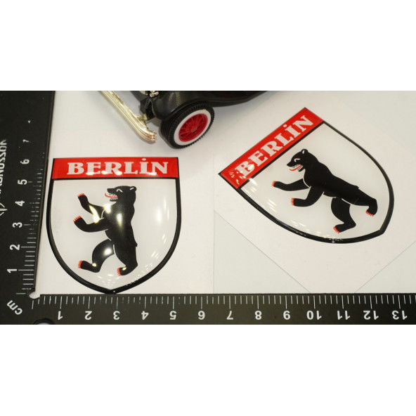 Berlin Logo Damla Silikon Sticker 2 Li Set - Resim 5