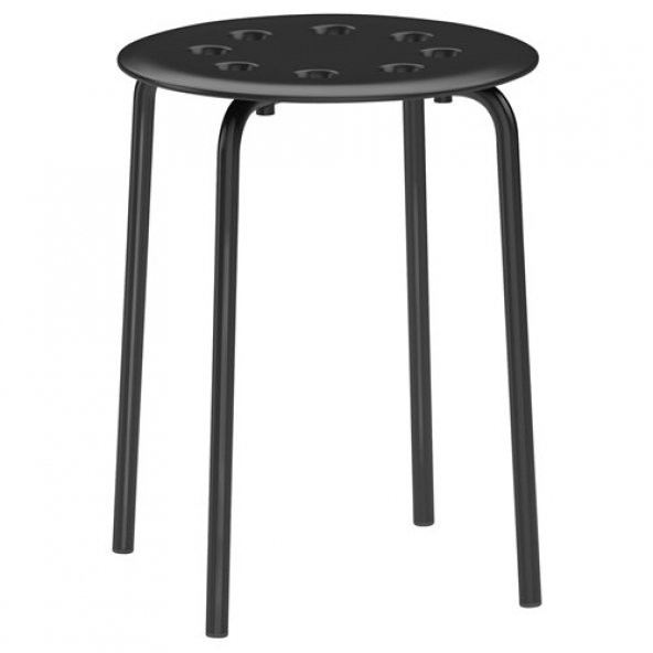 Tabure, Siyah IKEA Genişlik 40Cm Siyah Renk Yuvarlak Tabure ürün görseli 1