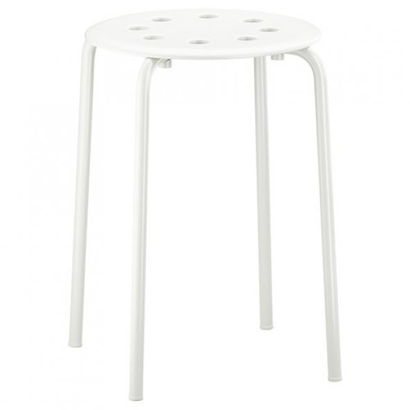 Tabure,Beyaz IKEA Genişlik 40Cm Beyaz Renk Yuvarlak Tabure ürün görseli 1