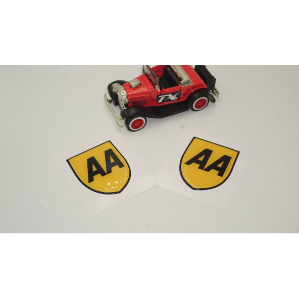 AA Logo Damla Silikon Sticker 2 Li Set - Resim 2