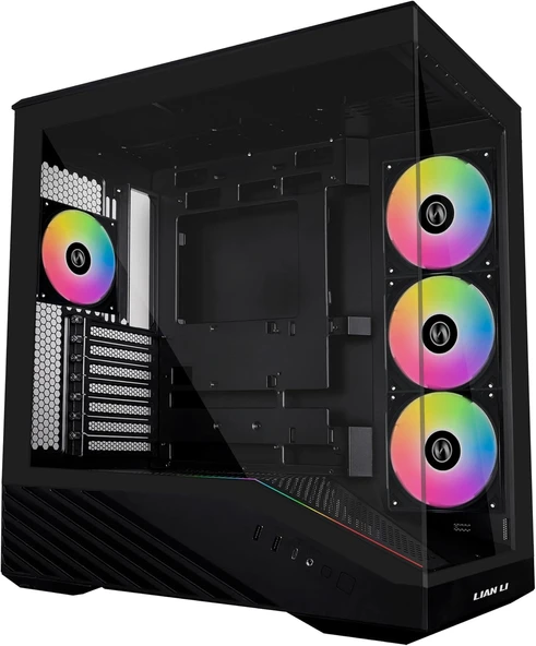 Lian Li V100 Orta Kule Kılıfı - Siyah, Atx Desteği, Mesh Ön Panel, Temperli Cam, Usb-C, Aletsiz Yan ürün görseli 1