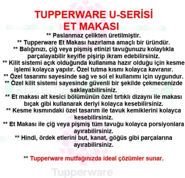 Tupperware U-Serisi Et Makası M66 Hsgl - Resim 3