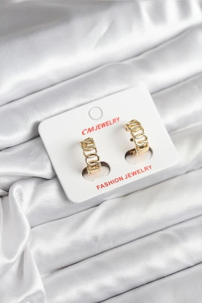 14K Gold Renk Kaplama Samanyolu Model CM Kadın Küpe ürün görseli 1