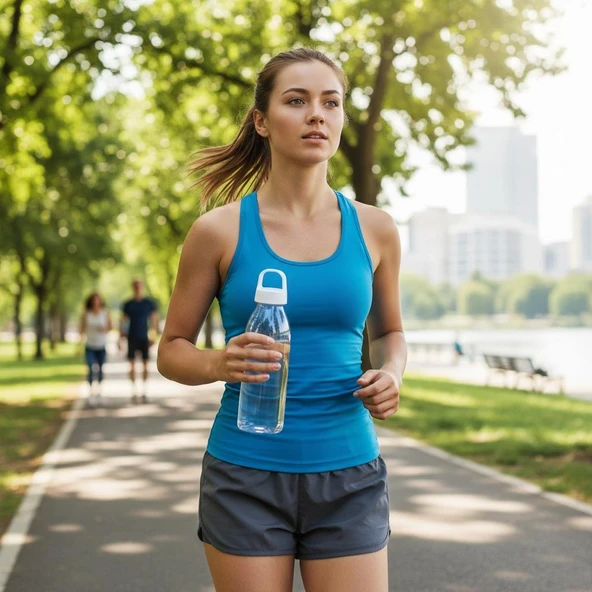 650 ml Doa Su Matarası - BPA Free PET Spor Matara (Beyaz Kapak) ürün görseli 1