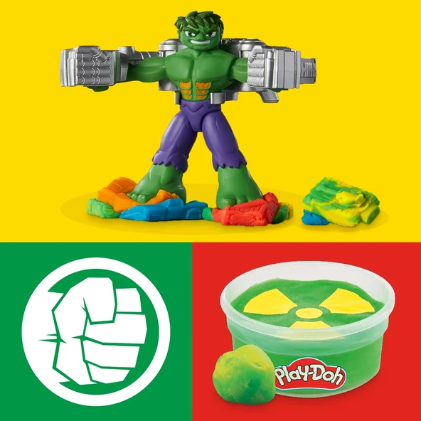 Play-Doh Marvel Hulk Smash & Squish Oyun Seti - Resim 4
