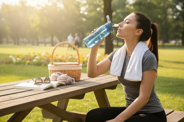 Titiz Rio matara 750 ml Mavi Renk -Kapaklı- Pipetli, BPA İçermez,Kapak Koruma Su Matarası ürün görseli 1