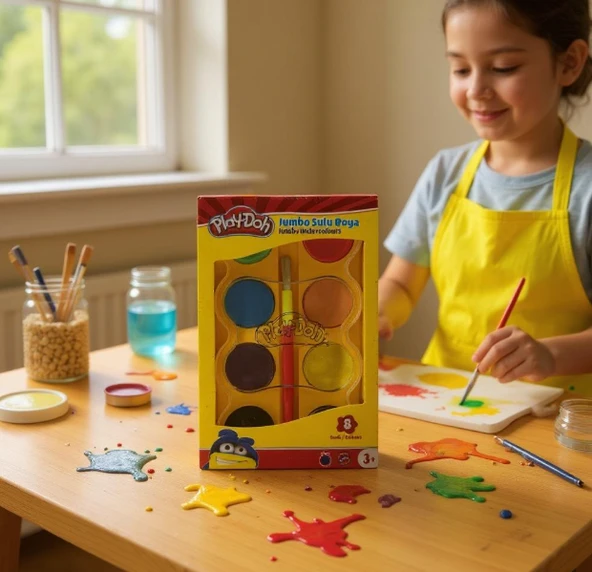 Play Doh 8 Renk Jumbo Sulu Boya - Resim 3