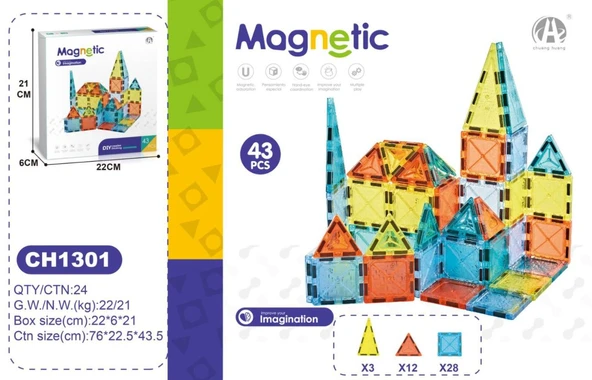 Magnetic Imagination - 43 Parça Yaratıcı Manyetik Yapım Seti - Resim 2