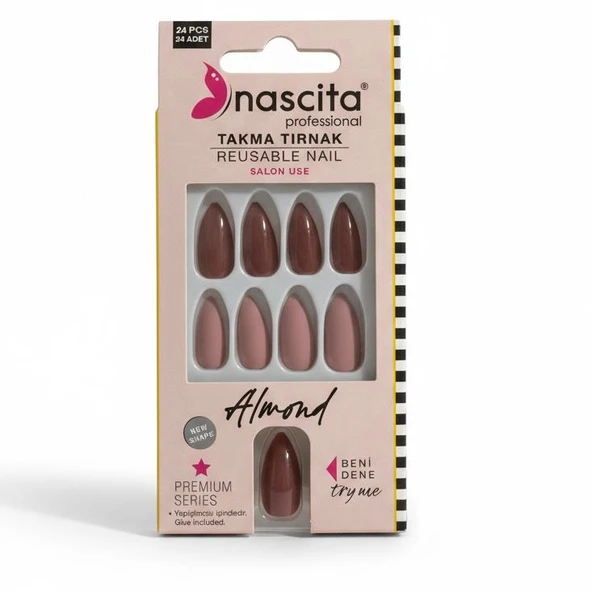 Professional Takma Tırnak - Almond Model 24 lü Set (Yapıştırıcılı (1 Paket) ürün görseli 1