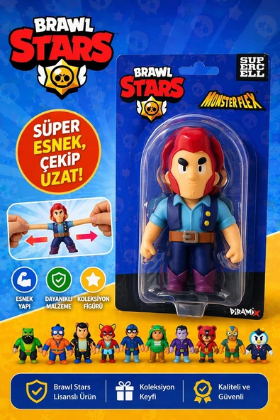 Brawl Stars Monster Flex Esnek Oyuncak Figür - Çek Uzat Stres Oyuncağı ürün görseli 1