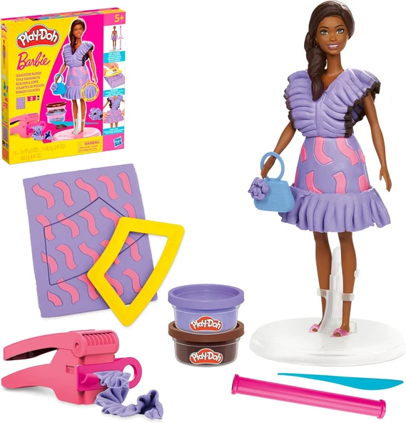 Play-Doh Barbie Fashionista Ruffles Oyuncak Bebek Seti ürün görseli 1