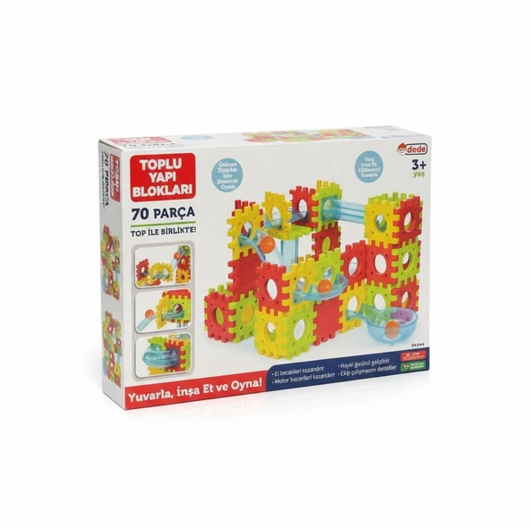Toplu Yapı Blokları Rolling Building Blocks 70 Parça Toplu (3+ Yaş) - Resim 3