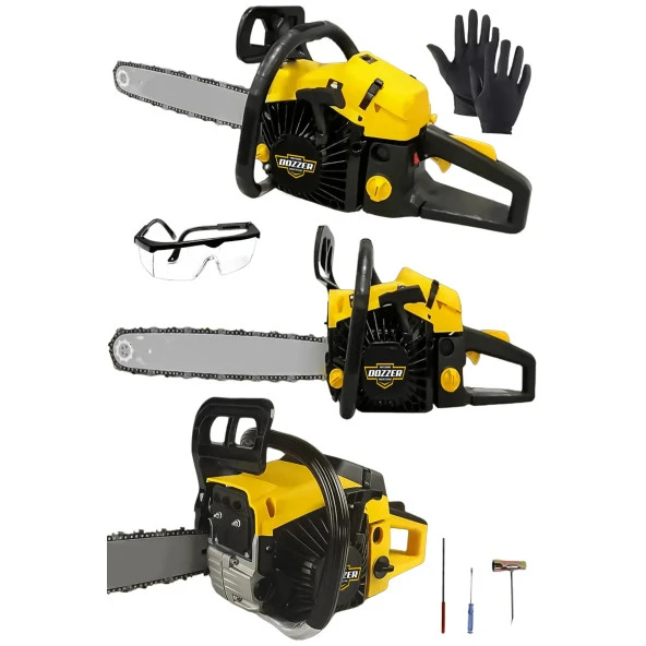DOZZER Benzinli Testere 2.4 Hp Çift Egzozlu 52 Cc Ağaç Odun Dal Kesme Makinesi Motorlu Testere Orman Motoru ürün görseli 1