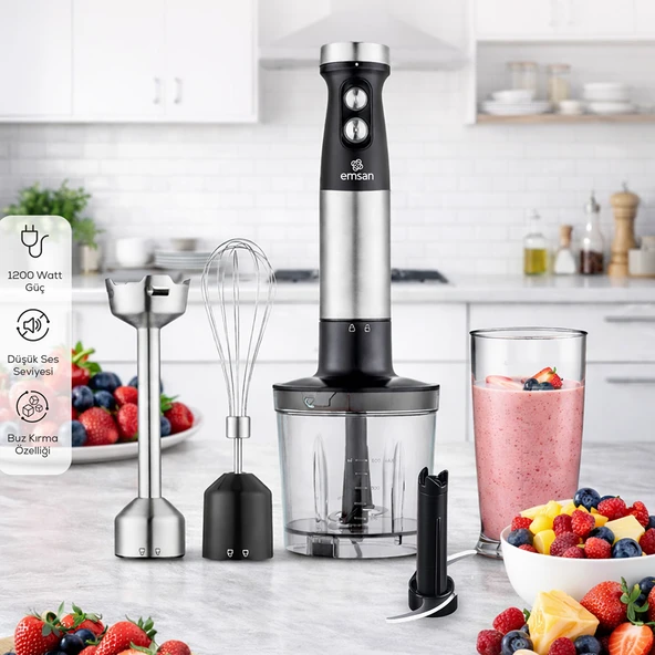 Emsan Gusto 3in1 Blender Seti Inox 1200W ürün görseli 1