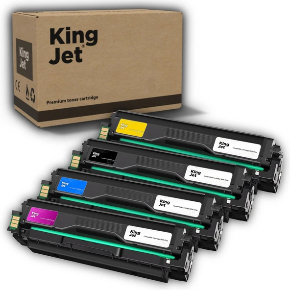 KingJET Samsung Uyumlu CLT-K504S Standart Kapasiteli 4 Renk (Takım) Çipli Muadil Toner | SL-C1810W ürün görseli 1