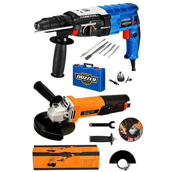 DOZZER Germany 2,30Mm 9200 Watt Çift Çekiç Kırıcı Delici Hilti + 115-125 Mm 500 Watt Avuç İçi Taşlama ürün görseli 1
