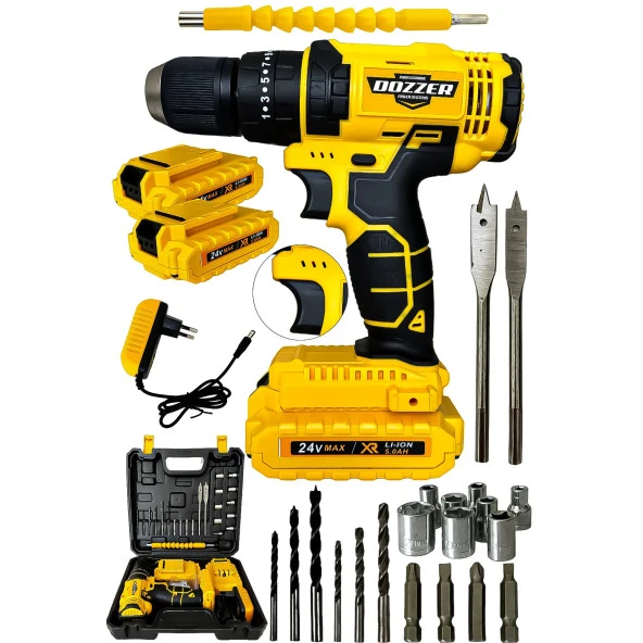 DOZZER Würth Serii 27 Pcs Set 12 V 2.0 Ah Bakır Sargılı Çelik Şanzuman Şarjlı Akülü Vidalama Matkap ürün görseli 1
