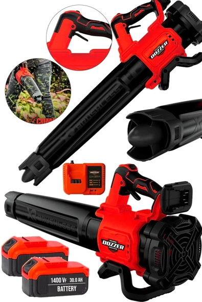 RED Devir Ayarlı BL Motor 3.0Ah 2x Akülü Toz Talaş Ot Çalı Yaprak Üfleme Süpürme Makinesi ürün görseli 1