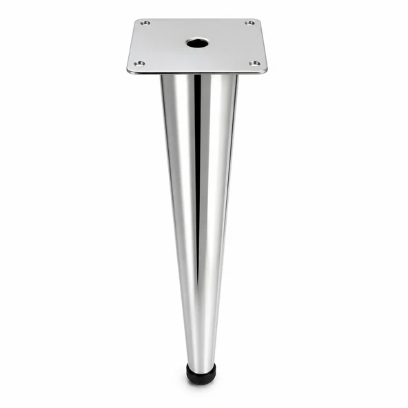Omaks (1 Adet) 30 cm Metal Krom Düz Mobilya Sehpa Kanepe Ayağı Montaj Vidaları Dahil Ayak ürün görseli 1