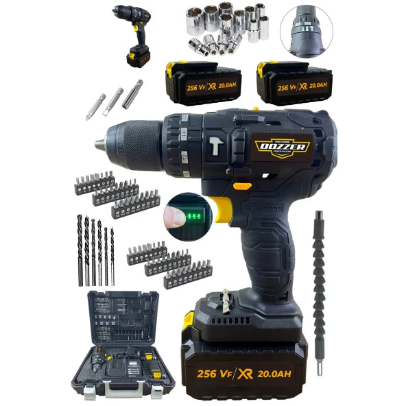 DOZZER Alman BATMAN Serii 21 V 3.0 Ah Darbeli 13 Mm Çelik Mandrenli 84 Pcs Akülü Vidalama Matkap ürün görseli 1