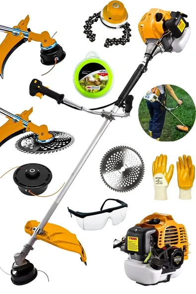 Dozzer Alman 2.1 Hp Tam Profesyonel Yan Tipi Benzinli Tırpan Ot Çalı Çim Biçme Makinesi + Canavar Başlık ürün görseli 1