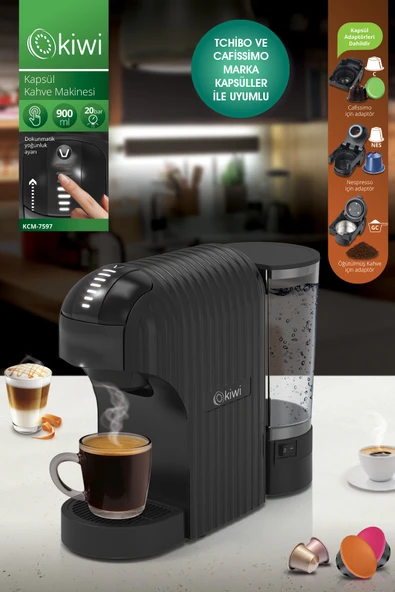 Kiwi Kcm-7597 Multikapsül Kahve Makinesi Siyah Dolce Gusto/ Toz Kahve Ile Uyumlu ürün görseli 1