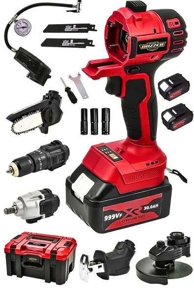 Dozzer 21Volt Muhteşem 6Lı Set Şarjlı Matkap Testere Tilki Kuyruğu Taşlama Somun Sökme Havalı Pompa ürün görseli 1